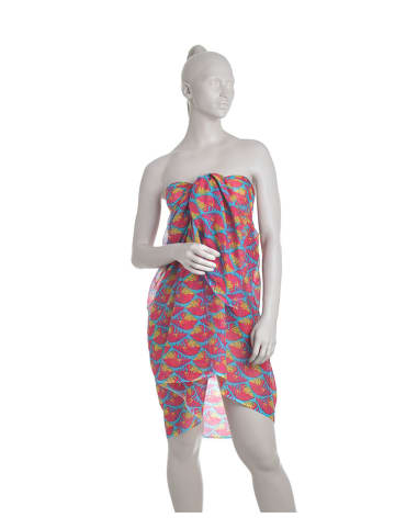 BLE Schal in Pink/ Blau/ Orange - (L)180 x (B)100 cm