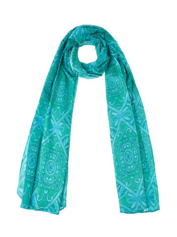 BLE Sjaal groen/lichtblauw - (L)180 x (B)110 cm