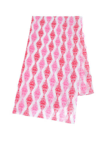 BLE Schal in Rot/ Pink/ Weiß - (L)180 x (B)110 cm