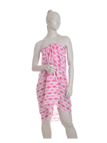 BLE Schal in Rot/ Pink/ Weiß - (L)180 x (B)110 cm