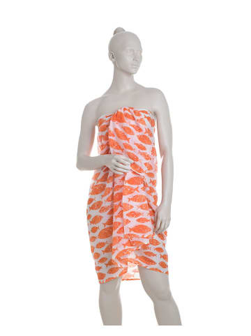 BLE Sjaal oranje/wit - (L)180 x (B)110 cm