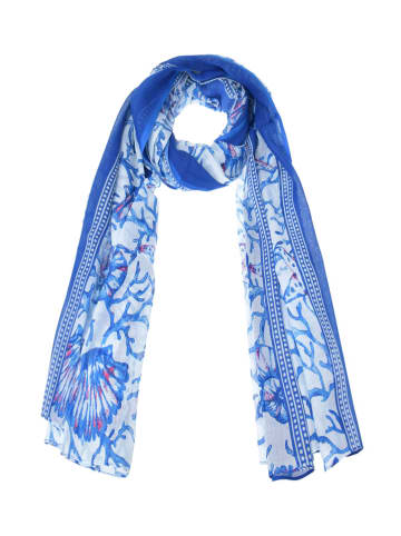 BLE Sjaal blauw/wit - (L)180 x (B)110 cm