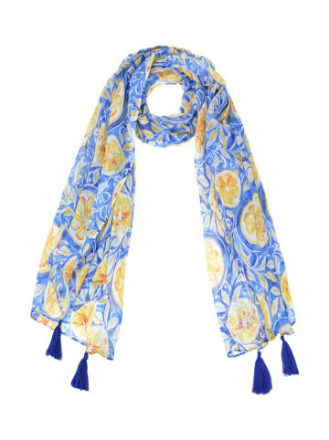 BLE Sjaal blauw/geel - (L)180 x (B)110 cm