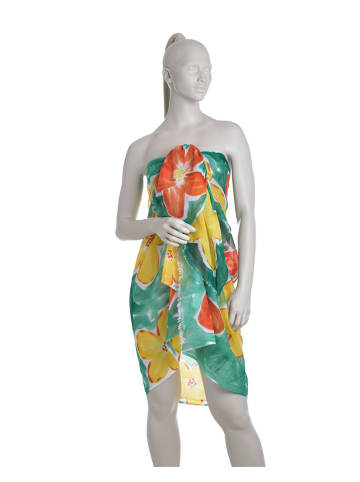 BLE Schal in Grün/ Orange - (L)180 x (B)100 cm