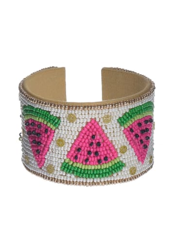 BLE Armspange in Beige/ Weiß