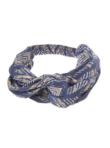 BLE Haarband donkerblauw/goudkleurig