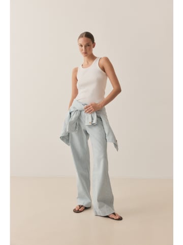 Blue Fire Jeans "Judy" - Wide leg - in Hellblau/ Weiß   
