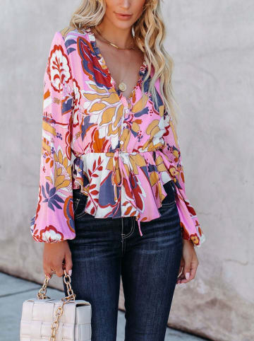 Milan Kiss Bluse in Rosa/ Bunt