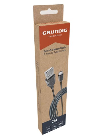 GRUNDIG USB-C-Ladekabel in Schwarz - (L)200 cm