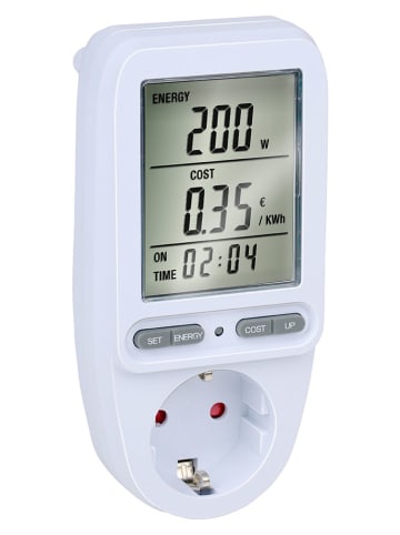 GRUNDIG Steckdosen-Energiemonitor in Weiß - (B)7,5 x (H)14,5 x (T)7 cm