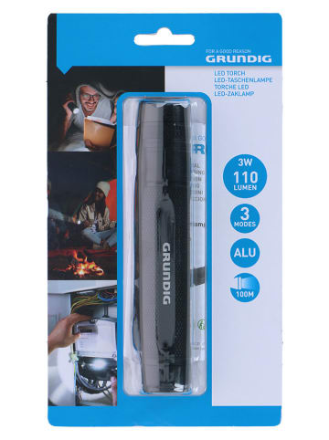 GRUNDIG LED-Taschenlampe in Schwarz - (H)15,6 x Ø 2,7 cm