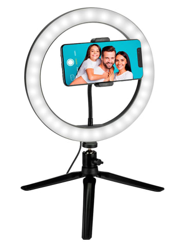 GRUNDIG Lampa pierścieniowa LED w kolorze czarnym do selfie - 30 x 45 x 30 cm