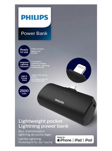 Philips Powerbank ''DLP2510V/04'' in Schwarz - 2500 mAh