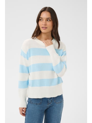 Kaffe Pullover in Hellblau/ Weiß