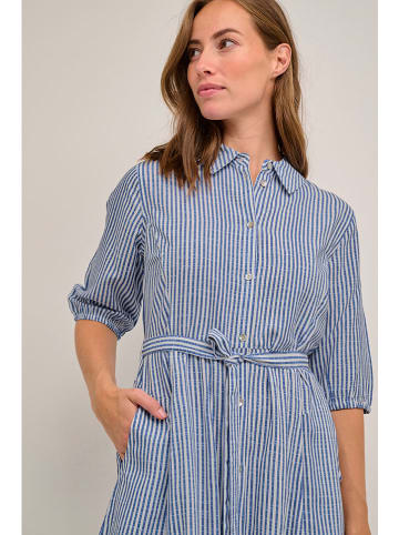 Cream Kleid in Weiß/ Blau