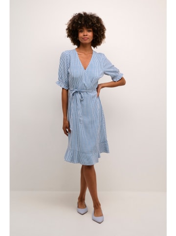 Cream Kleid in Weiß/ Blau