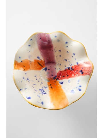 Jotex Dekoschale "Blue" in Weiß/ Blau/ Orange - Ø 23 cm 