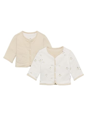 Noppies Wendecardigan in Beige/ Weiß