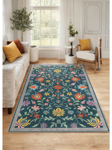 BELLA MAISON Laagpolig tapijt ''Roselle'' blauw/meerkleurig