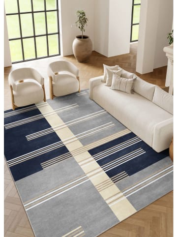Kurzflor-Teppich ''Malaga'' in Dunkelblau