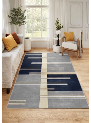 BELLA MAISON Laagpolig tapijt ''Malaga'' grijs/donkerblauw