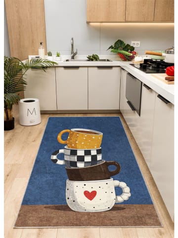 BELLA MAISON Laagpolig tapijt ''Elena'' blauw/meerkleurig