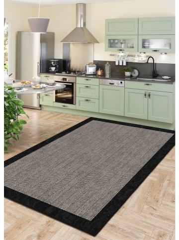 BELLA MAISON Kurzflor-Teppich ''Mila'' in Grau/ Schwarz