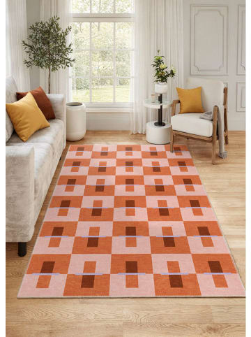 BELLA MAISON Laagpolig tapijt ''Serano'' lichtroze/oranje/rood