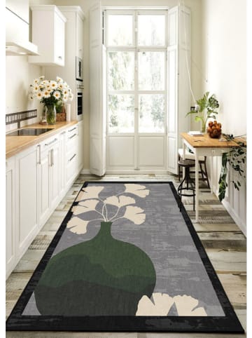 BELLA MAISON Kurzflor-Teppich ''Zai'' in Grün/ Grau