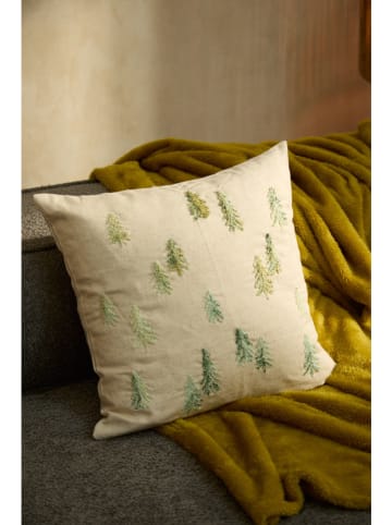 CALMA HOUSE Kussenhoes ''Avet'' beige/groen
