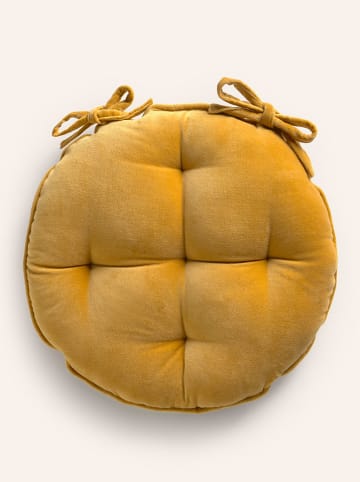 CALMA HOUSE Stuhlkissen ''Velour'' in Senf