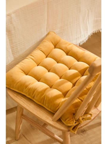 CALMA HOUSE Stuhlkissen ''Velour'' in Senf