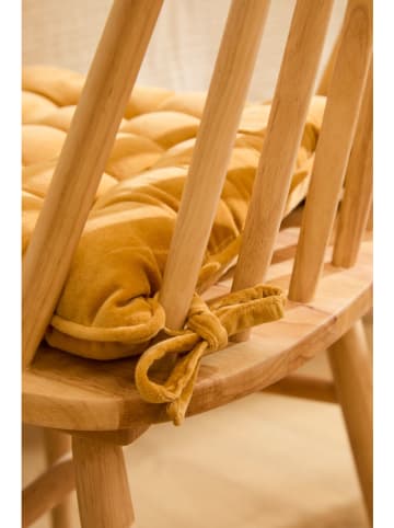 CALMA HOUSE Stoelkussen ''Velour'' mosterdgeel
