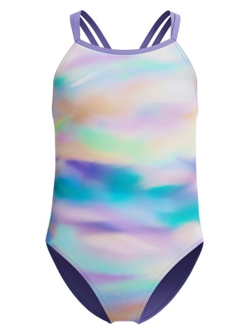 Speedo Badeanzug "Placement Thinstrap" in Lila/ Bunt