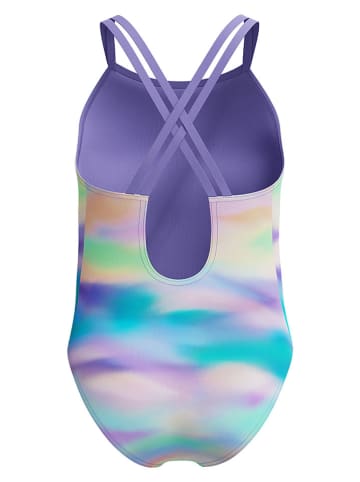 Speedo Badeanzug "Placement Thinstrap" in Lila/ Bunt