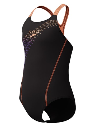 Speedo Badeanzug "Medley" in Schwarz/ Orange