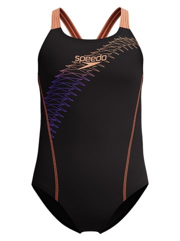 Speedo Strój kąpielowy "Medley" w kolorze czarno-pomarańczowym