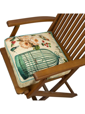 FLORIANE GARDEN Stuhlkissen in Creme/ Grün