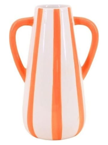 Ornami Wazon w kolorze pomarańczowo-białym - wys. 18 x 12,5 cm