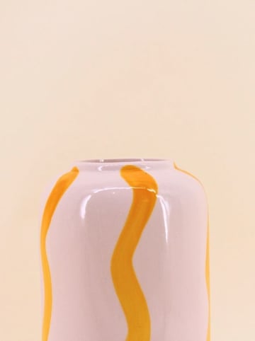 Ornami Vaas grijs/geel - (H)20 x Ø 9 cm