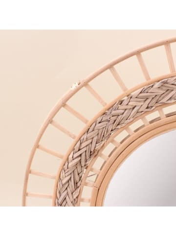 Ornami Lustro ścienne "Multi Row" w kolorze jasnobrązowym - Ø 50 cm