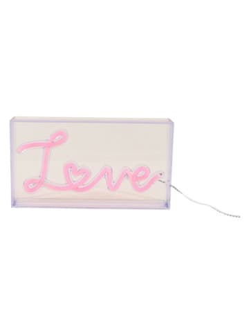 Ornami Led-decolamp "Love" lichtroze/transparant - (B)23 x (H)13 cm