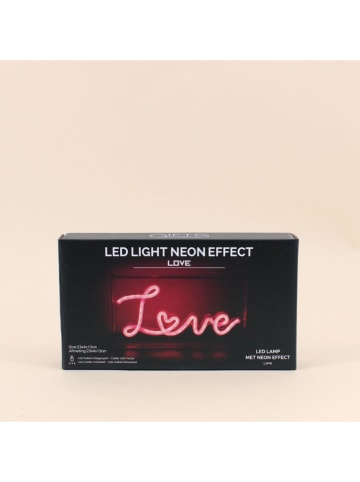 Ornami Led-decolamp "Love" lichtroze/transparant - (B)23 x (H)13 cm