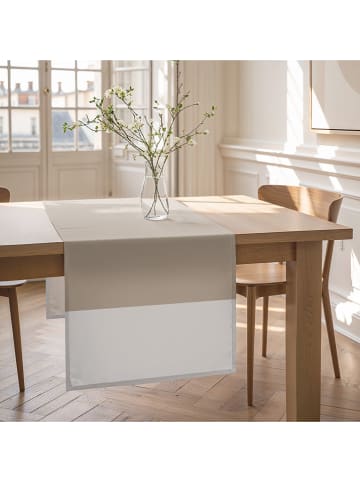 mint Deco Tischläufer "Duo" in Beige/ Weiß