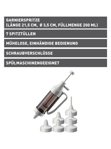 Kaiser 8tlg. Set: Garnierspritze "Inspiration" in Weiß