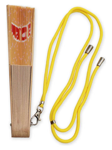 Winkee Fächer ''Powered by good vibes'' in Gelb - (L)25 cm