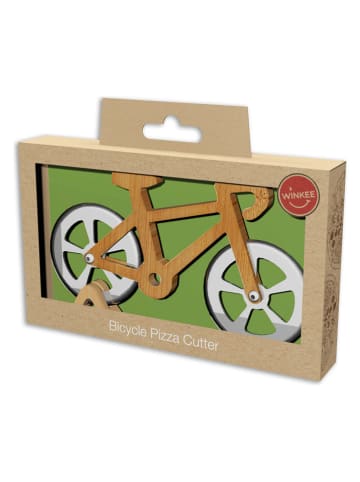 Winkee Pizzaschneider ''Fahrrad'' in Hellbraun - (L)12 x (B)20 cm