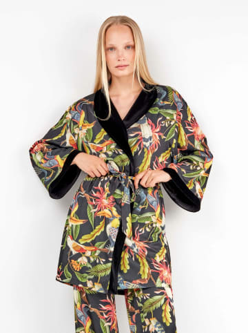 gisela Dwustronne kimono w kolorze czarnym ze wzorem
