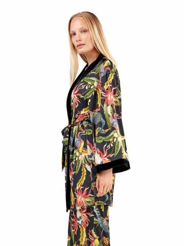 gisela Wende-Kimono in Schwarz/ Bunt