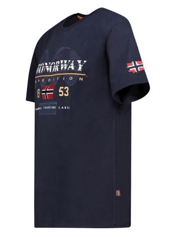 Geographical Norway Koszulka "Jecking" w kolorze granatowym